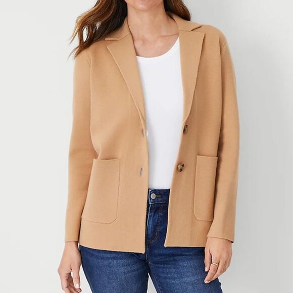 Ann Taylor Sweaters - Ann Taylor Sweater Blazer Dominican Sand Sz XS